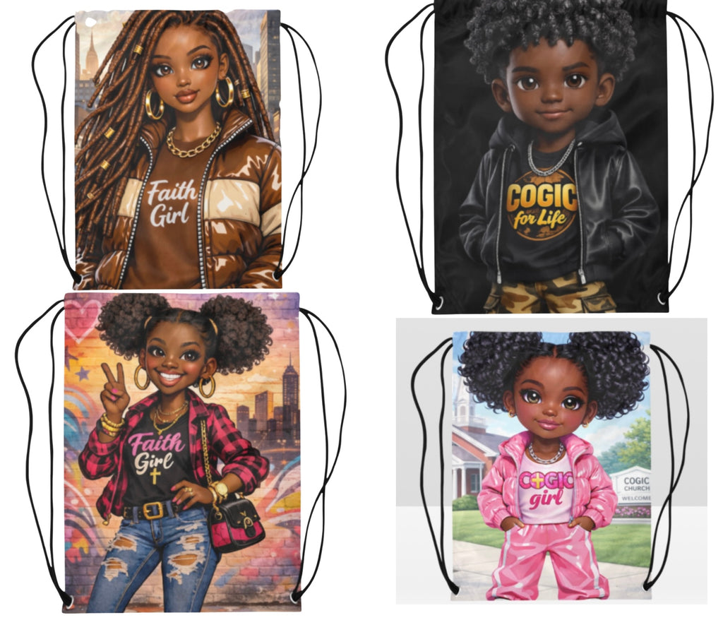 Faith & Culture Collection Drawstring Bags